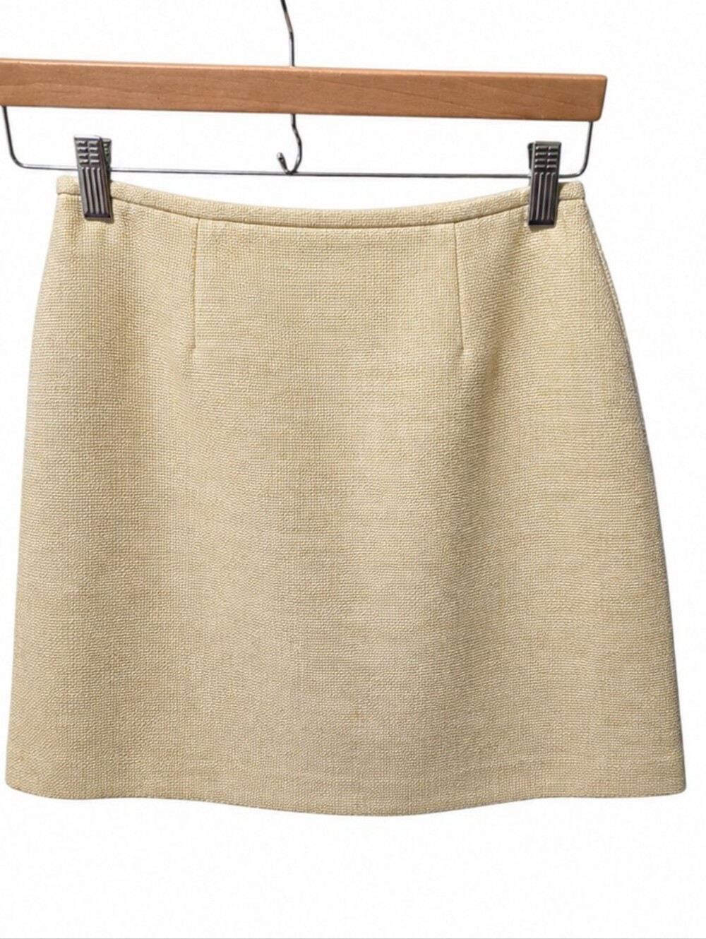 Le Suit Petite 6P Beige Mini Skirt A-Line Lined Vintage Y2K